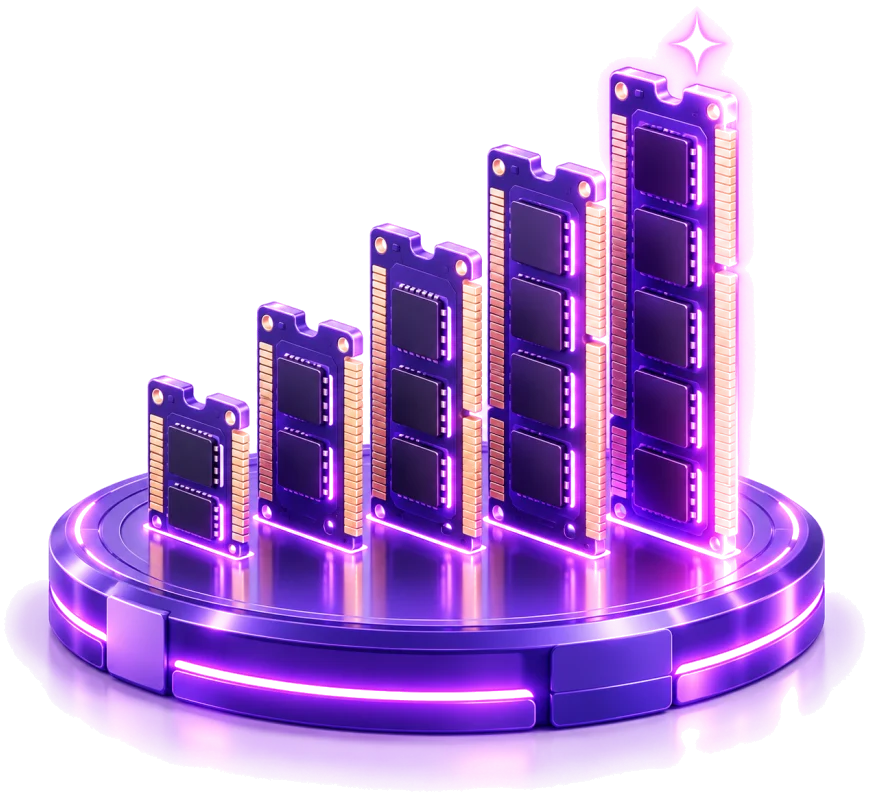 Dung lượng RAM VPS từ 4 GB đến 64 GB