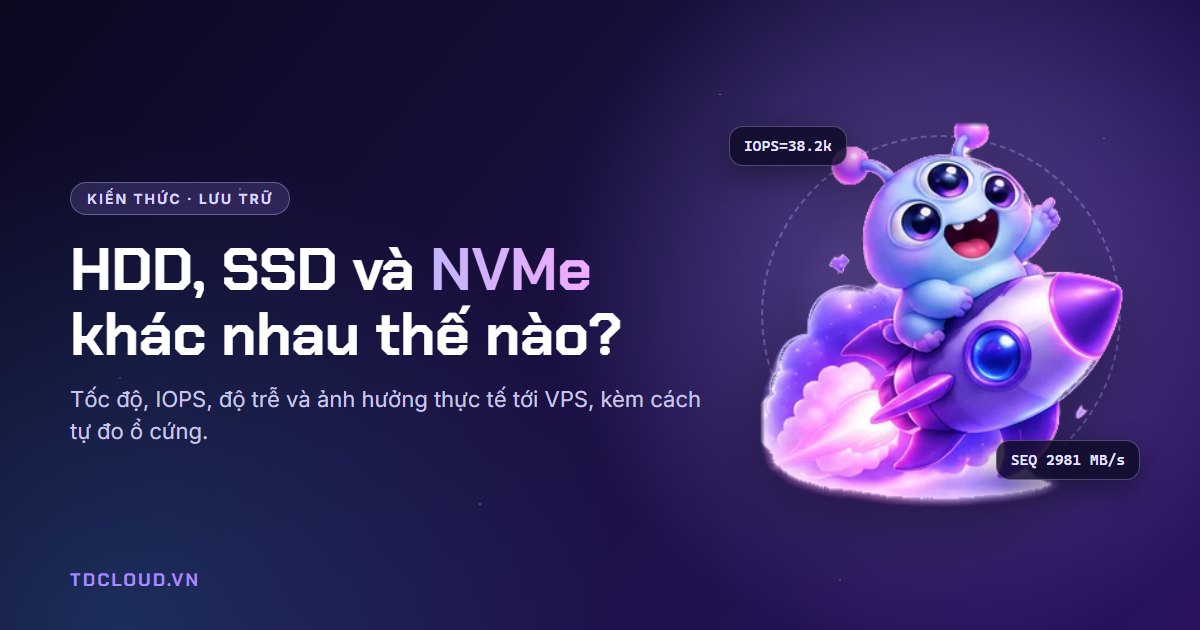 Ổ cứng HDD, SSD và NVMe khác nhau thế nào? Ảnh hưởng gì tới VPS